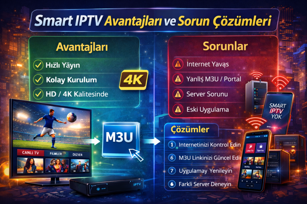 Smart IPTV avantajları ve smart iptv çalışmıyor sorunu çözüm adımları