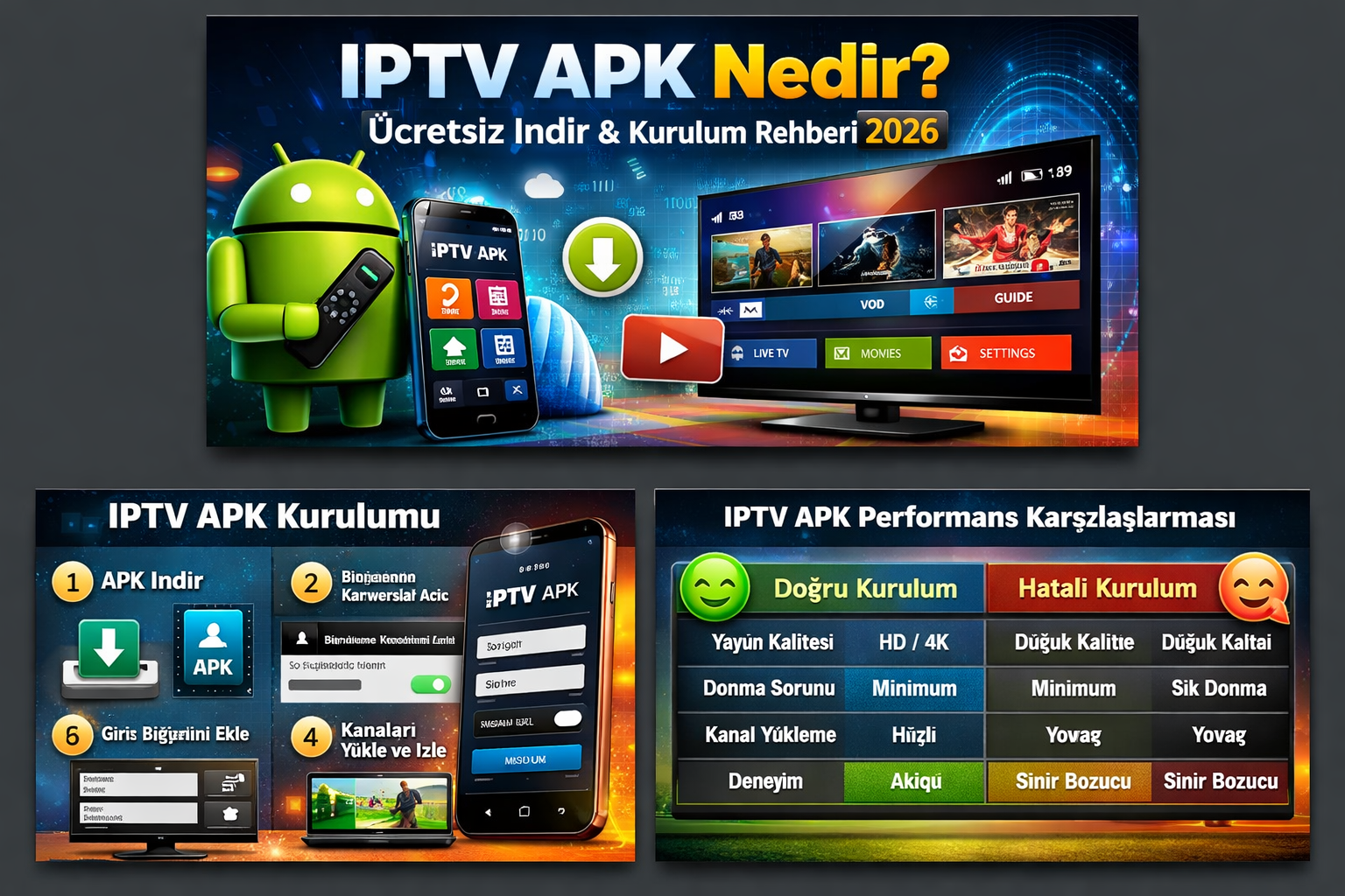 IPTV APK nedir ve nasıl kullanılır modern arayüz
