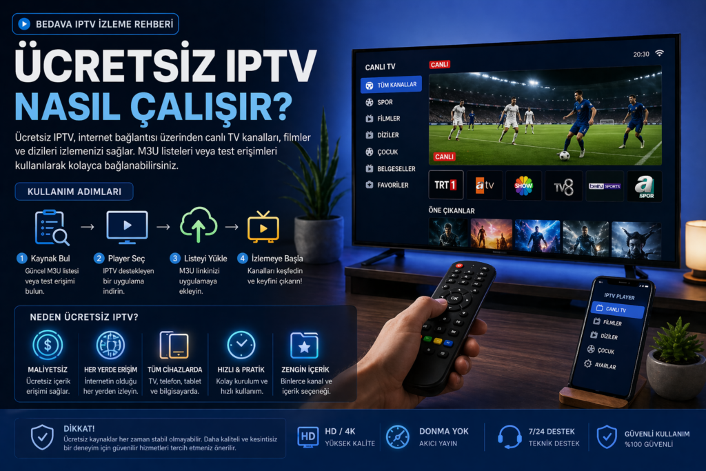 ücretsiz iptv kullanım ve kanal erişimi