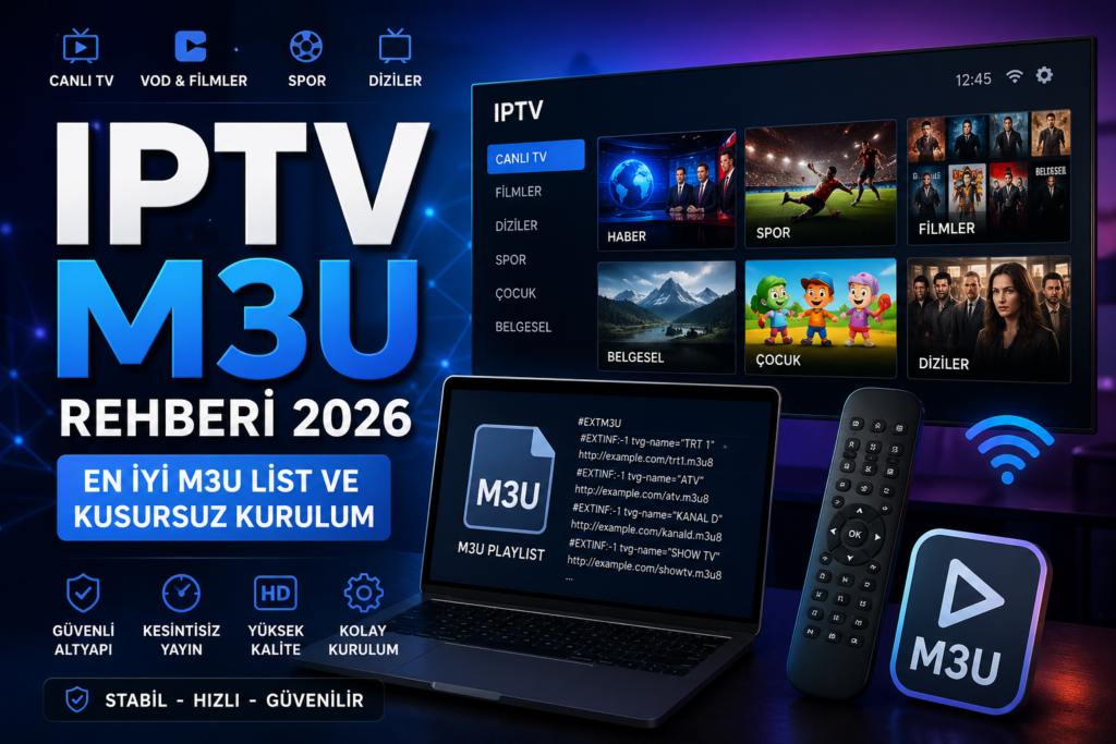 iptv m3u list ve iptv kurulum featured görseli