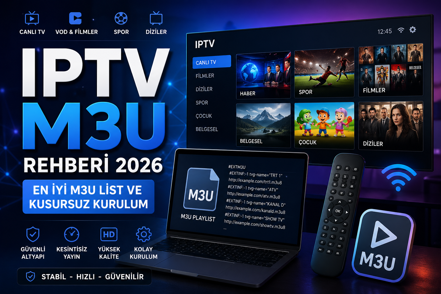 iptv m3u list ve iptv kurulum featured görseli