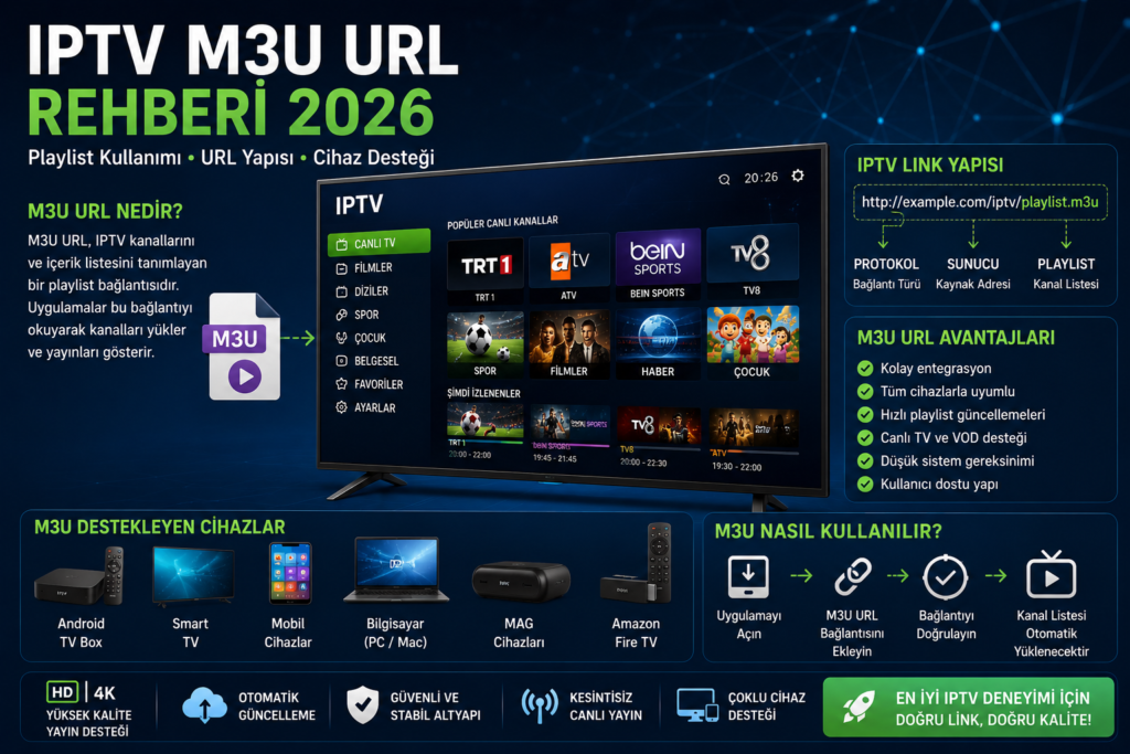 iptv m3u url ve playlist kullanım rehberi