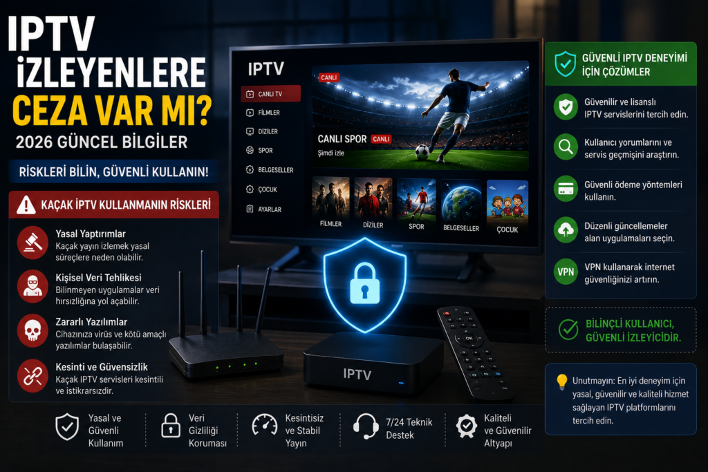 iptv izleyenlere ceza riskleri ve güvenli IPTV kullanımı 2026