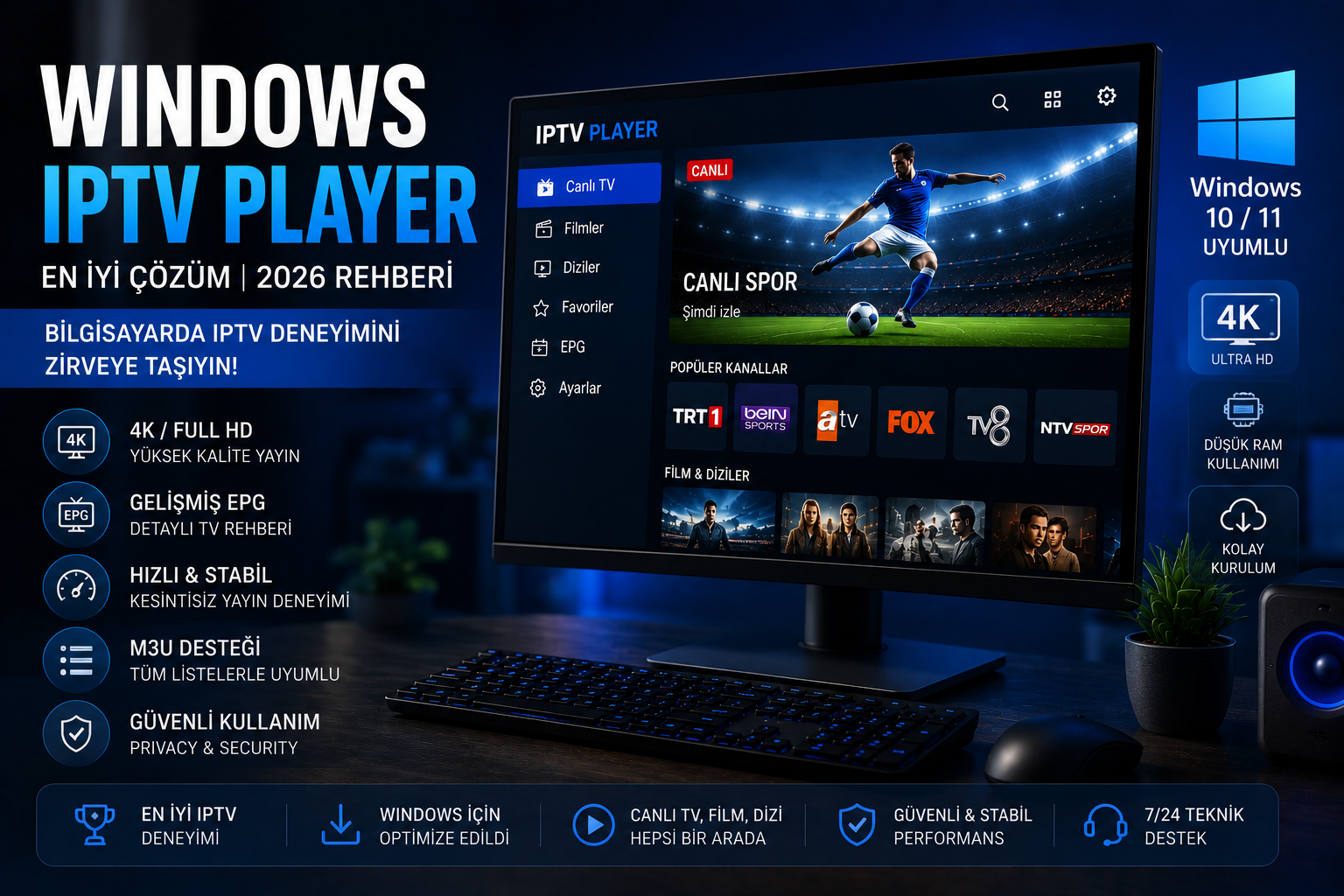 windows iptv player ile bilgisayarda kaliteli IPTV deneyimi