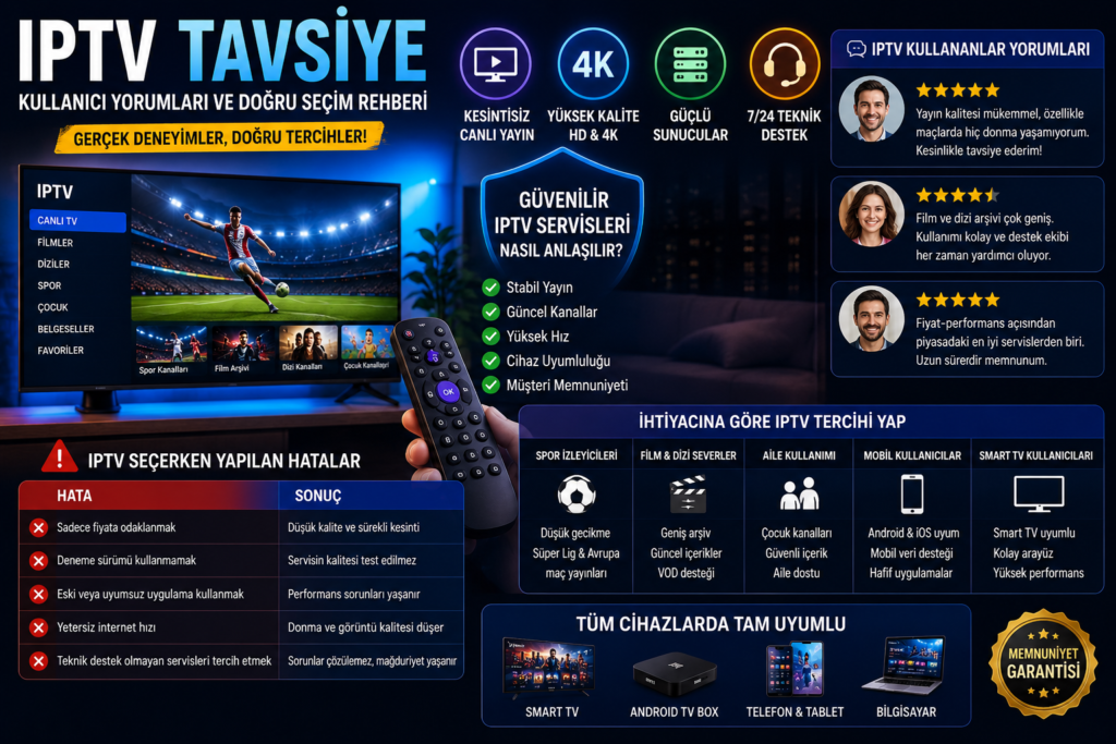 iptv tavsiye kullanıcı yorumları ve güvenilir IPTV seçim rehberi