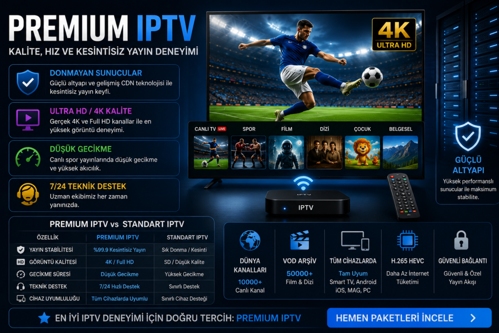 premium iptv donmayan sunucular ve kesintisiz yayın sistemi