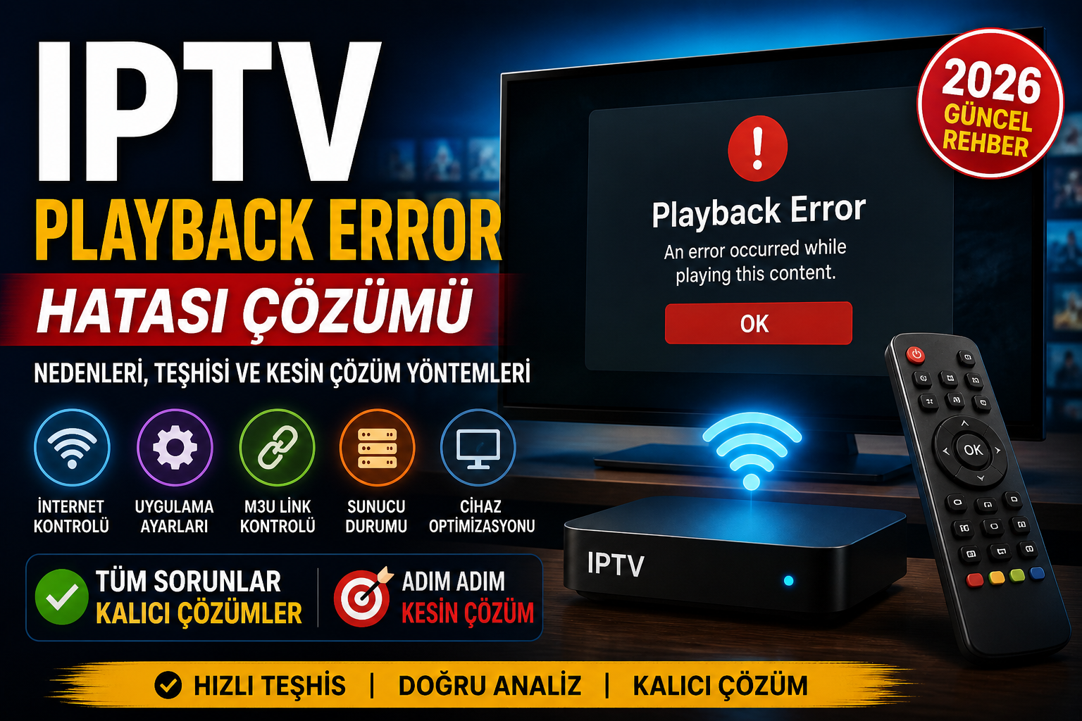 iptv playback error hatası çözümü 2026 kesin fix ve iptv sorun giderme rehberi