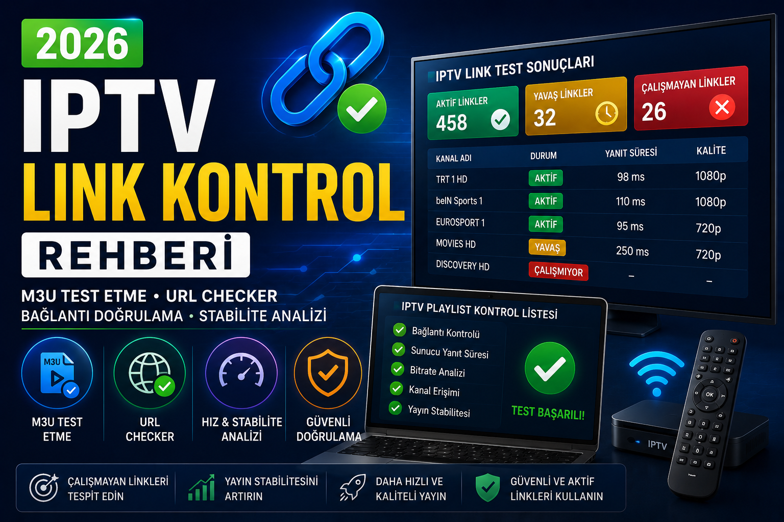 iptv link kontrol rehberi ve m3u test analiz sistemi