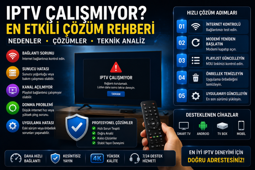 iptv çalışmıyor sorunu ve bağlantı çözüm yöntemleri