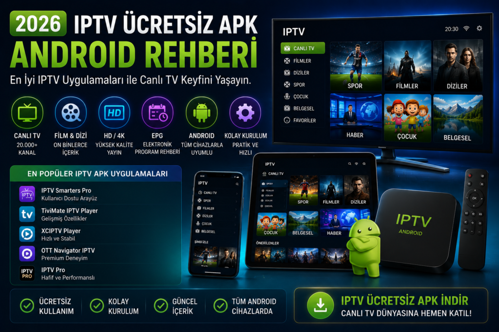 iptv ücretsiz apk ve android iptv uygulamaları rehberi